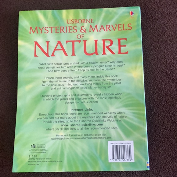 Usborne mysteries & marvels of nature book - like new - Picture 3 of 4
